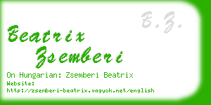 beatrix zsemberi business card
